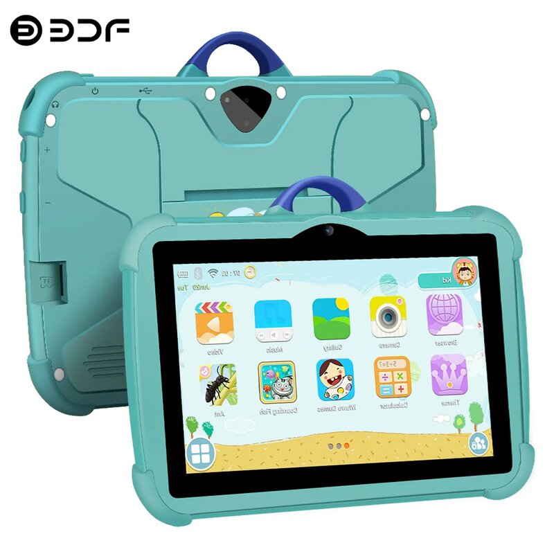 Tableta educativa de 7 pulgadas para niños, tablet de aprendizaje de Google, cuatro núcleos, 4GB de RAM, 64GB de ROM, 5G, WiFi, regalos simples baratos