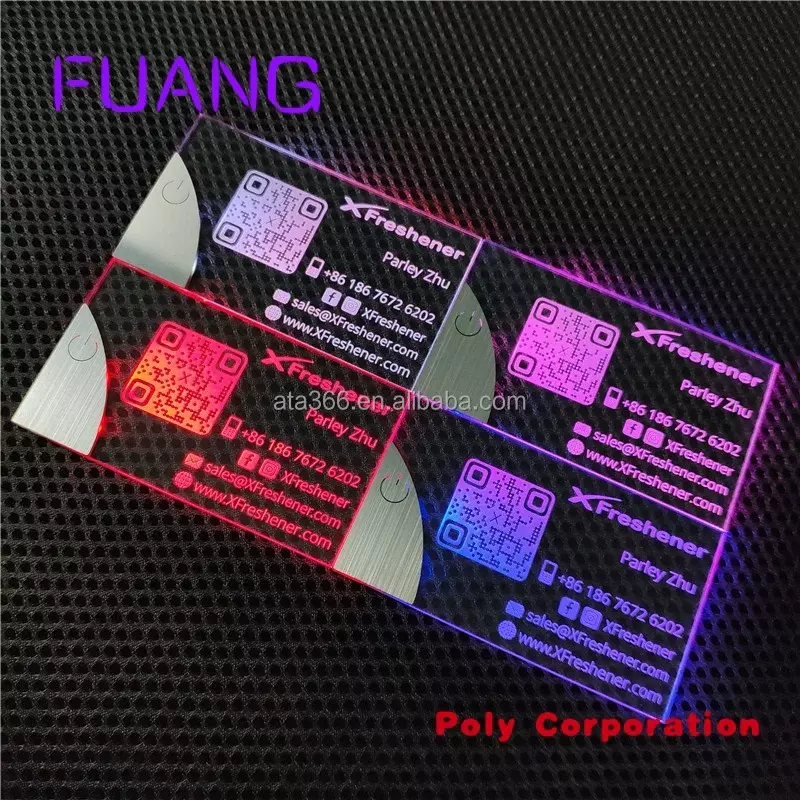 Custom  7 Unique Glow Invitations LED Business Card Luxury Design Business Cards Custom Holographic Glowing Light NFC Business C
