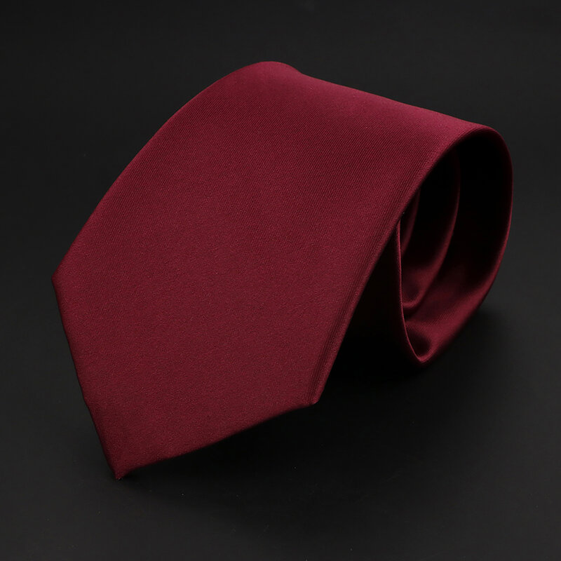 Dasi warna polos klasik pria 6CM/8CM Fashion Glossy Skinny sempit hitam merah muda biru 2 ukuran sutra poliester pakaian sehari-hari Cravat