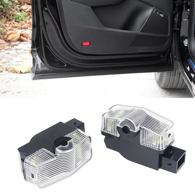 2Pcs Car Styling LED Door Light Logo Projector Lamp For Octavia A7 2015 -UP Kodiaq 2016-2021 Karoq YETI 2012-2017 Accessories