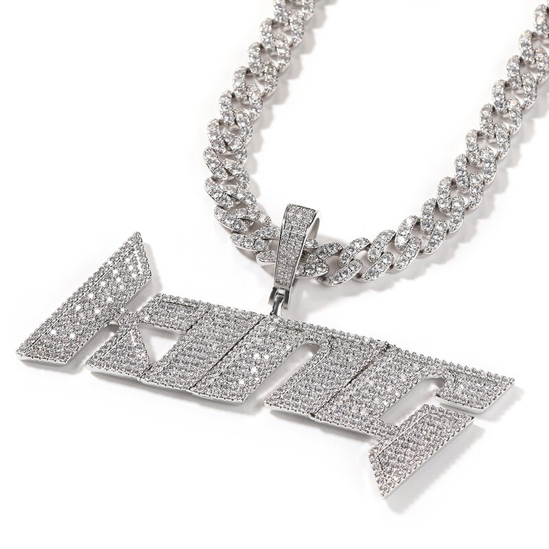 Uwin personalizado letras colar para as mulheres personalização nome pingente iced para fora zircônia cúbico charme moda jóias presentes