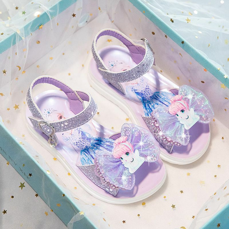 Mode Nieuwe Baby Meisjes Zomer Schoenen Sandalen Prinses Peuter Disney Frozen Elsa Vlinder Dansende Kinderen Ademende Slippers