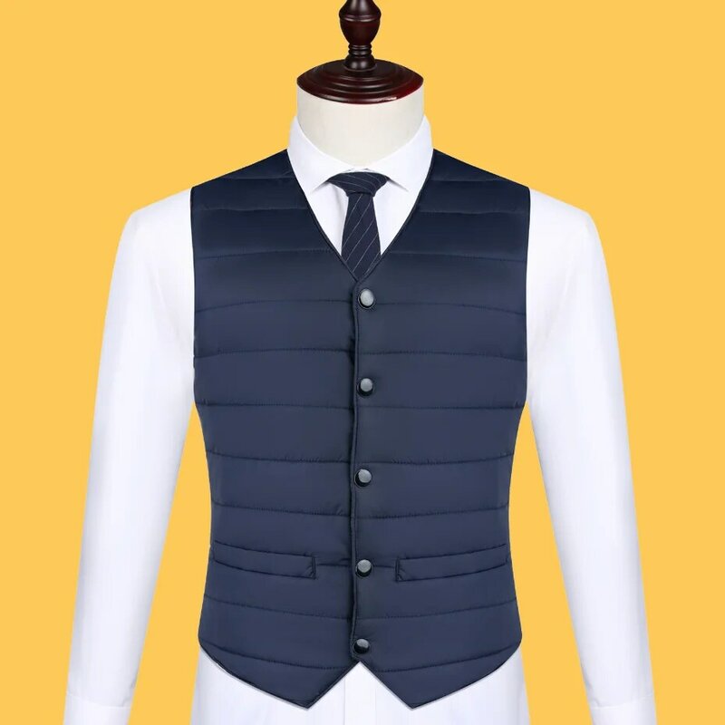 Lekki bawełniany ocieplana kamizelka męski klasyczny odzież robocza płaszcz z dekoltem w jednolitym kolorze ocieplana zimowa kurtka koszulowa 2023