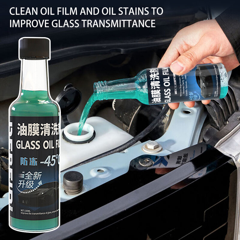 Car Oil Film Cleaner Set, Agentes de limpeza de vidro concentrado, Veículo automotivo, 150ml, 2 pcs, 5 pcs, 10pcs