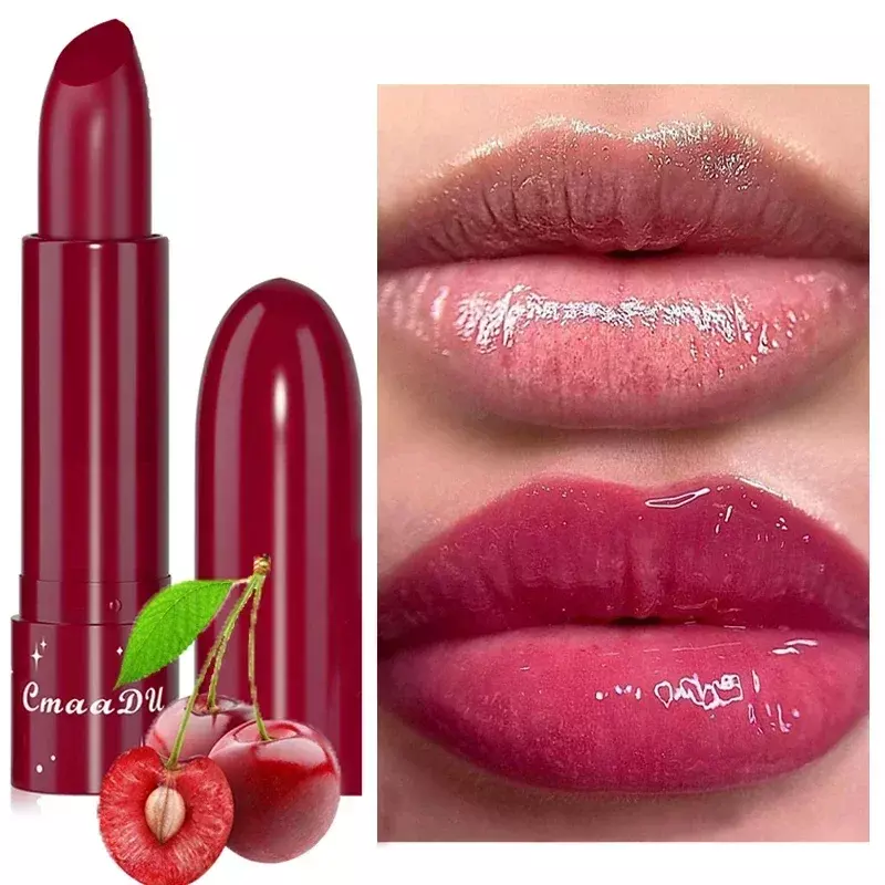 Lipstik kristal jeli buah, kosmetik perawatan bibir alami mengurangi garis bibir Anti kering melembabkan tahan lama