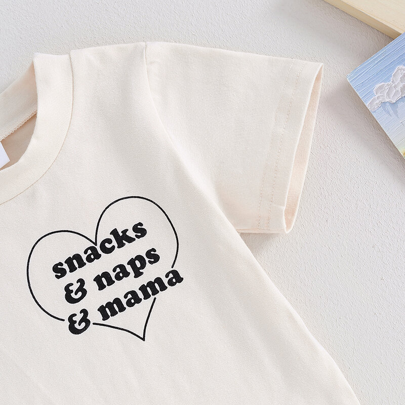 Peuter Baby Jongen Kleding Brief Print Korte Mouw T-Shirt Tops Effen Shorts Set Baby Zomer Outfits Set