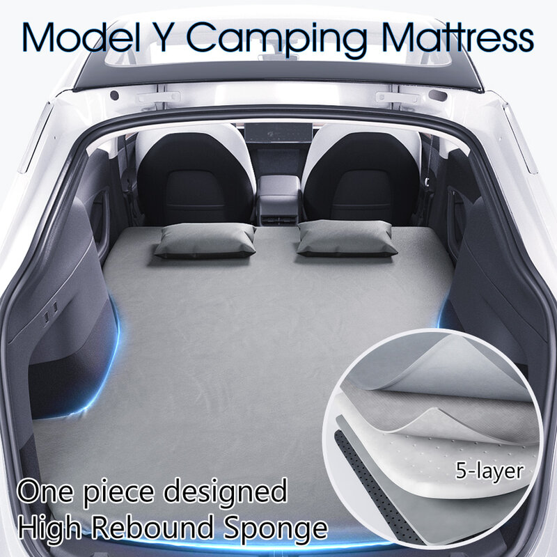 Colchón de Camping con almohadas para Tesla Model Y, colchón de espuma viscoelástica plegable, portátil, para viaje, modelo Y