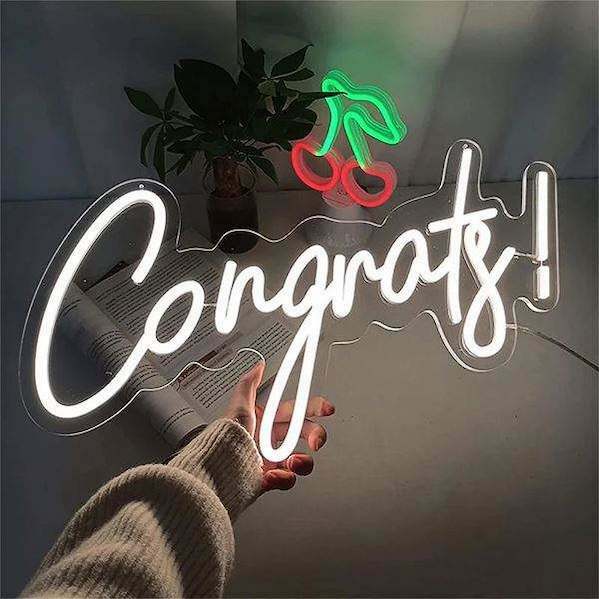 Niestandardowe gratulacje Neon lekki przyjęcie z okazji ukończenia szkoły prezent dla dzieci ozdobny lampa neonowa znak na impreza okolicznościowa wydarzenie