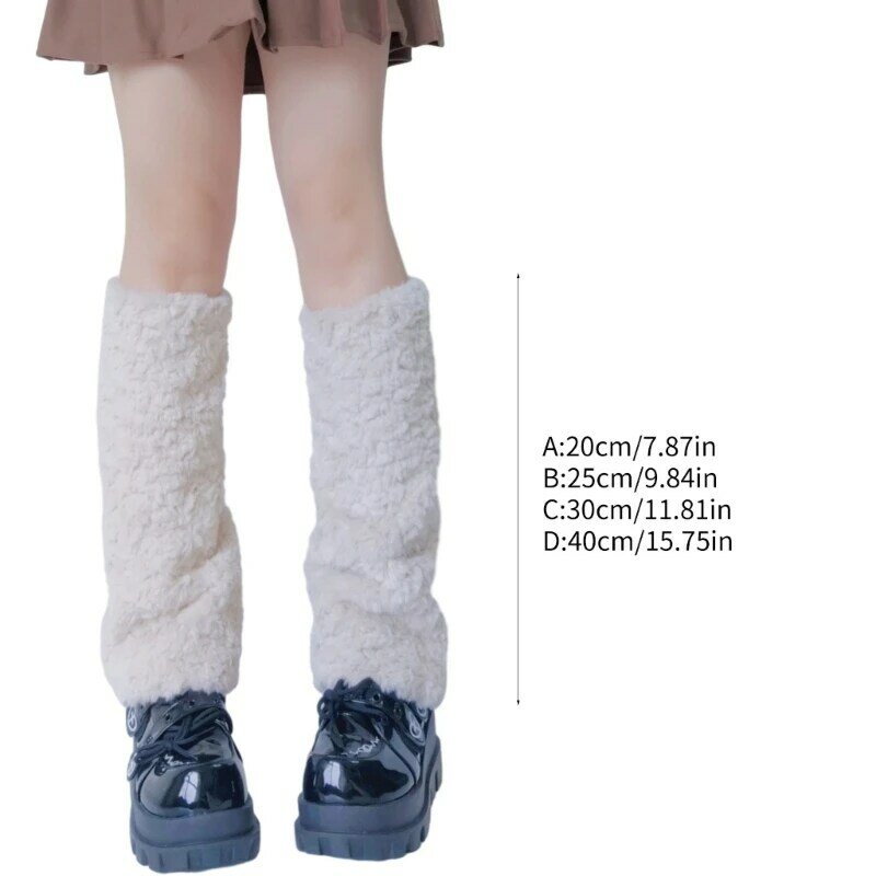 ผู้หญิง Faux Furs ขาอุ่น Party เครื่องแต่งกาย Warm Fuzzy ขาอุ่น Boot Cuffs ฝาครอบ F0S4