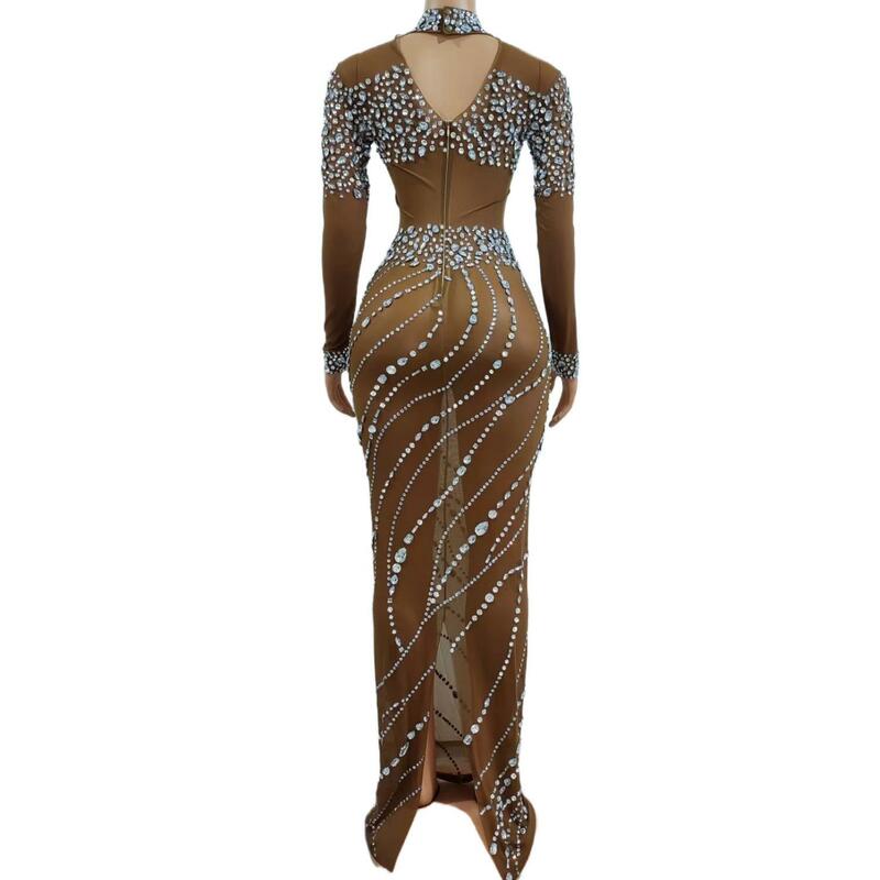 Leisheng-vestidos formales de malla transparente para mujer, traje Sexy de fiesta de cumpleaños con apliques de cuentas, vestidos largos negros africanos, 2024