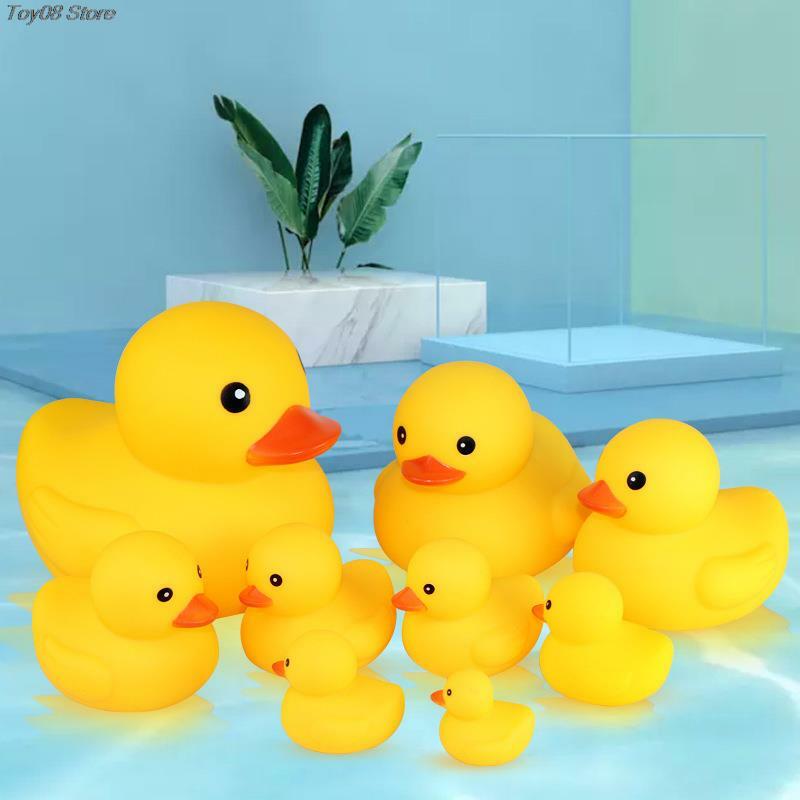 1PC bagno gomma grande anatra gialla bagno giocare acqua Kawaii spremere anatre galleggianti giocattoli da bagno per bambini anatra carina regalo per bambini