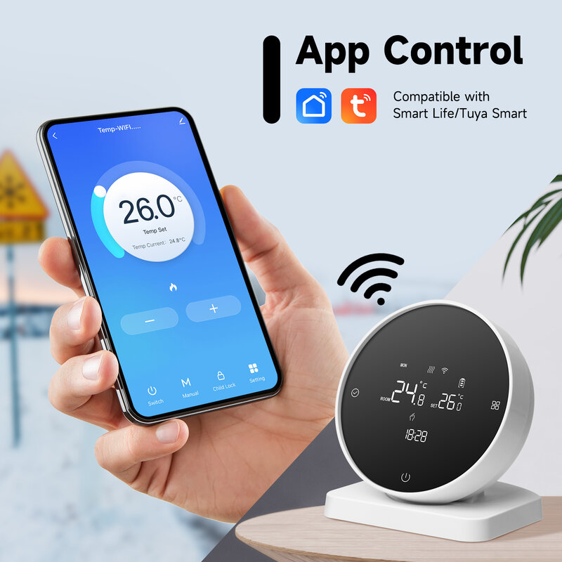 Beok-termostato Wifi inalámbrico para caldera de Gas, controlador de temperatura RF, calefacción, batería Tuya, Alice, Google Home