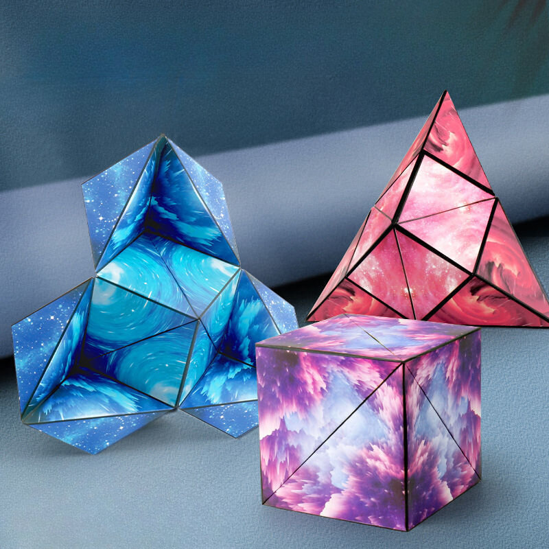 Varietà Geometry Magic Cube Magnetic Thinking Puzzle Fun 3D stereoscopico Netflix Magnetic Infinite Variety Magic Cube Toys
