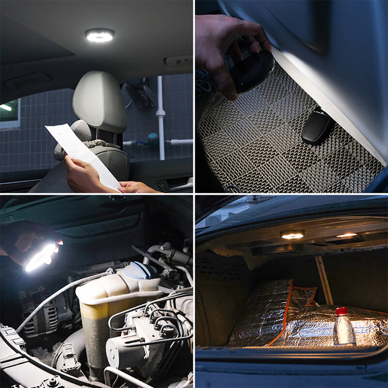 Lampa sufitowa samochodu oświetlenie wnętrza LED bagażnika pojazdu oświetlenie dachowe wnętrza kabiny 2-w-1 czarna lampka do czytania