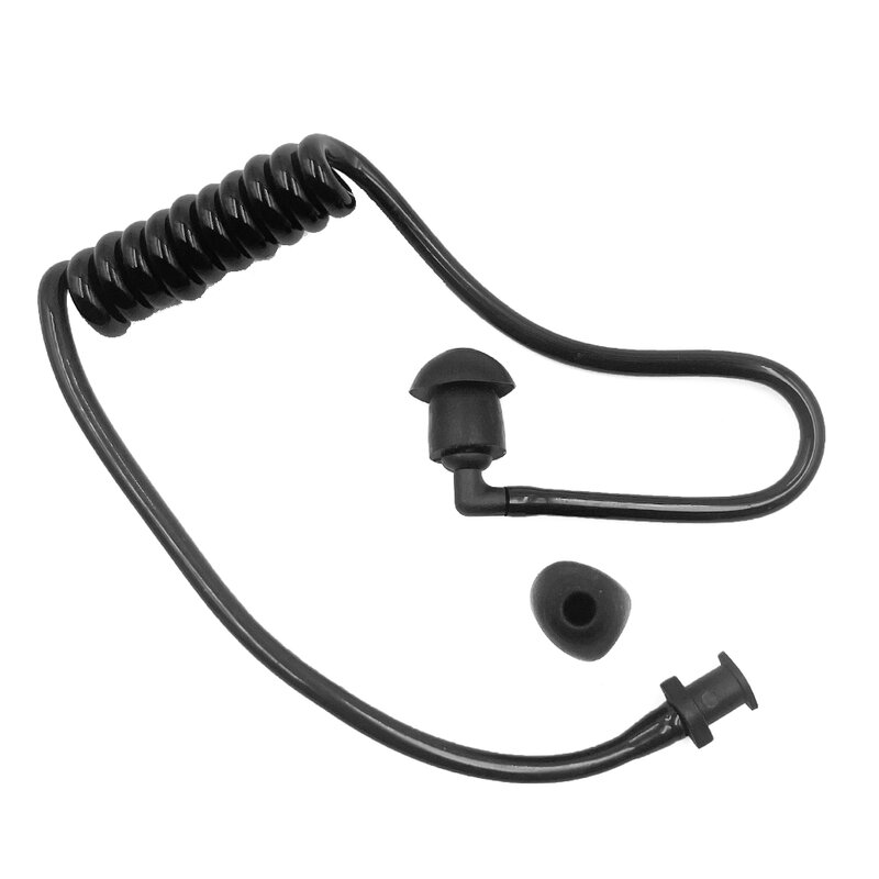 Reemplazo de tubo de aire para walkie-talkie, bobina de auricular acústica, tubo de aire de resorte negro, reemplazo de tapones para auriculares de Radio