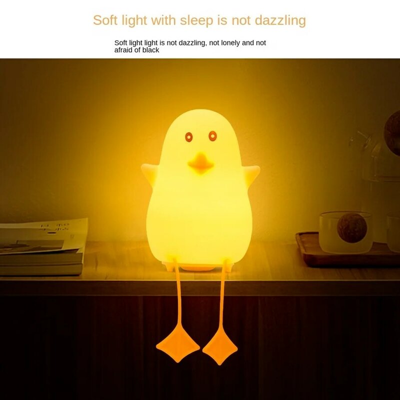 LED 야간 램프, 터치 센서 실리콘 동물 조명, 컬러풀한 어린이 휴일 선물, 수면 크리에이티브 침실 책상 장식 램프