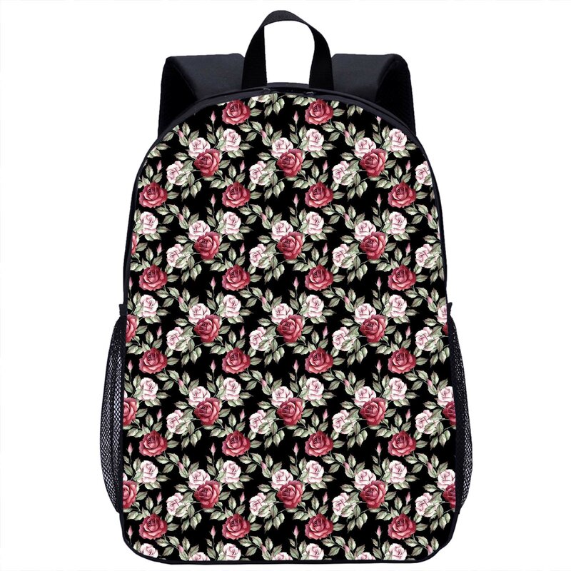Zaino Vintage fiore rosa ragazze ragazzi studente borsa da scuola borsa per Laptop adolescente zaino Casual quotidiano donna uomo zaino da viaggio