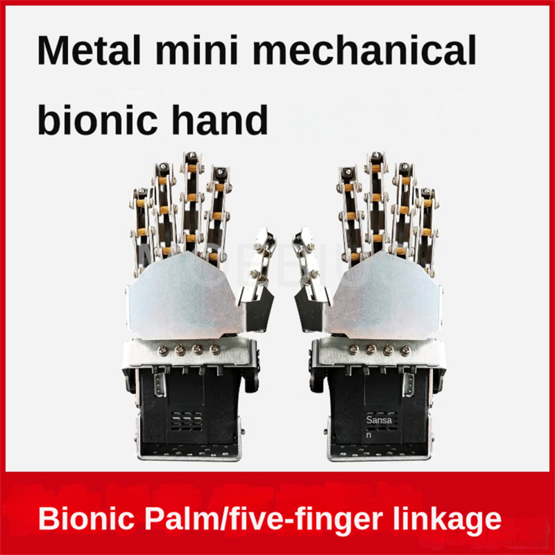 Zmontowana metalowa biomimetyczna mechaniczna dłana z serwomechanizmem, robot z pięcioma palcami, ramię robota, chwytak, twórca edukacji Diy