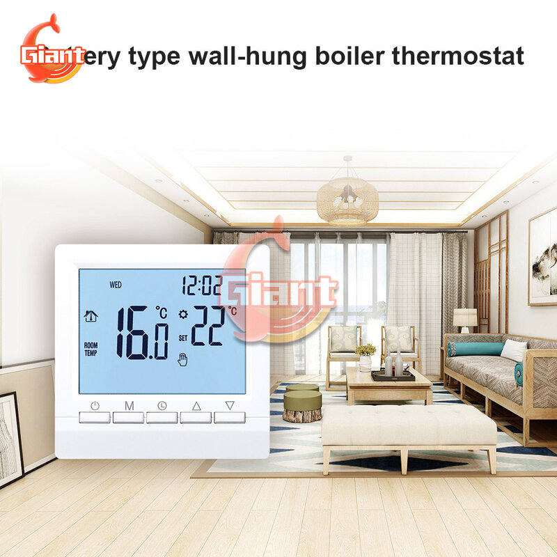 Controlador de temperatura programável semanal do termostato 3a da caldeira do gás de digitas do lcd para a casa