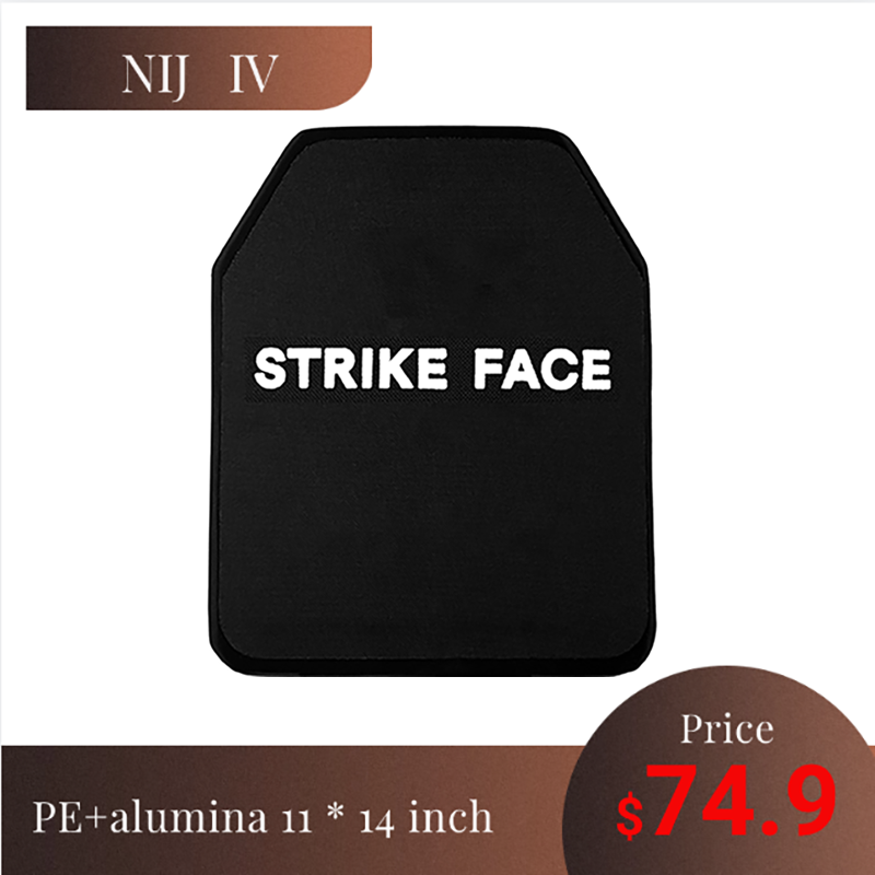 NIJ IV PE+alumina bulletproof plate ballistic tactical vest chest plate ballistic shield pad ballistic armor plate 28X35.6 cm