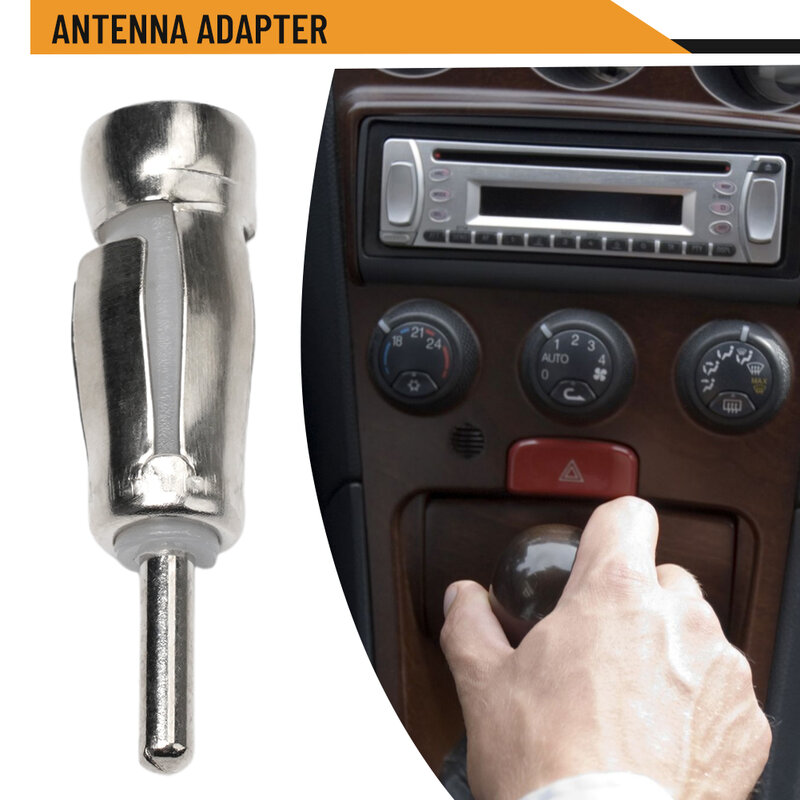 1x4cm Autoradio Stereo Antennen adapter Legierung & PVC-Material ISO-zu-Din-Anschluss Antennen stecker passt für alle Modelle Silber