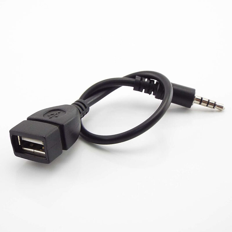 3.5mm jack male to USb Female jack 3.5 male Converter Headphone Earphone Audio Cable Adapter Connector Cord for mp3 4 phone pc