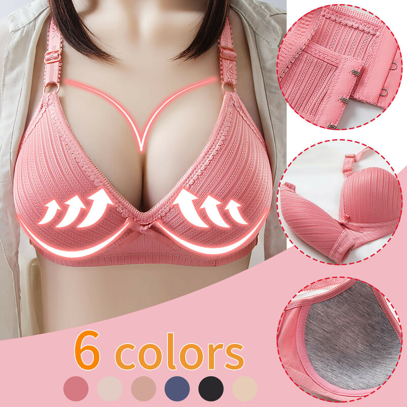 Sexy One-Piece Bra Women UnderWire Breathable Large Size Underwear Gather Push Up Simple Lingerie Seamless Bralette 2023 New