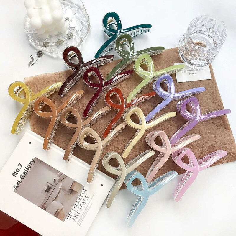2pcs/lot 13cm Jelly-colored patch grab Extra-large back of head Wash bath updo Shark clip diy hair accessories