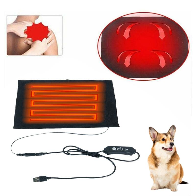 Usb 3 Level Electric Heating Pad Pet Dog Bed Warmer 5v Office Home Heater Mat Chair Electric Pad 2a Carpet Winter Warm R0u0