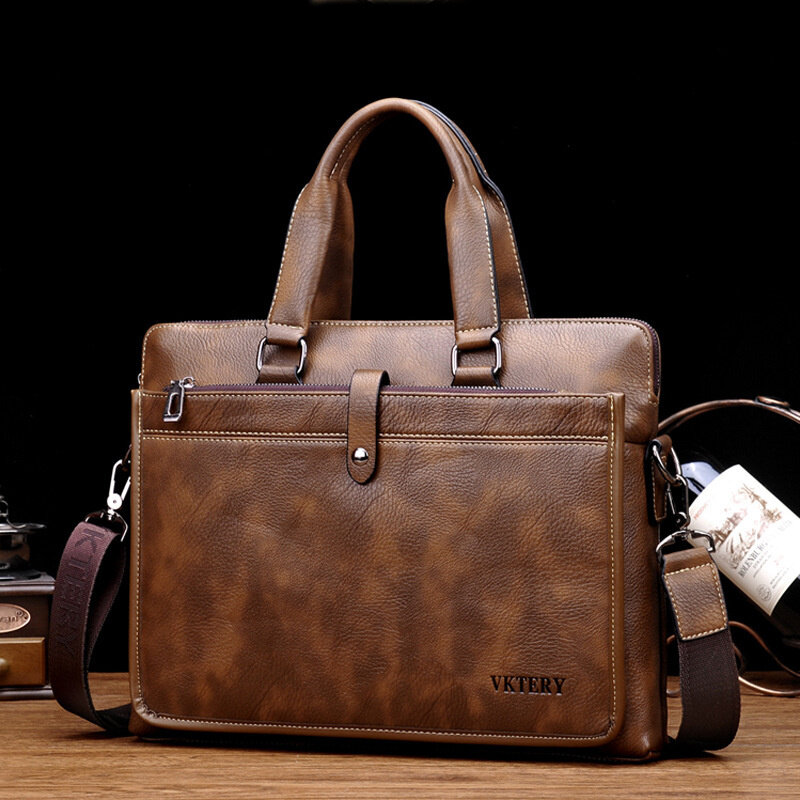 Maleta de luxo para homens, bolsa de couro vintage de grande capacidade, bolsa de ombro masculina, bolsa crossboby, escritório, laptop