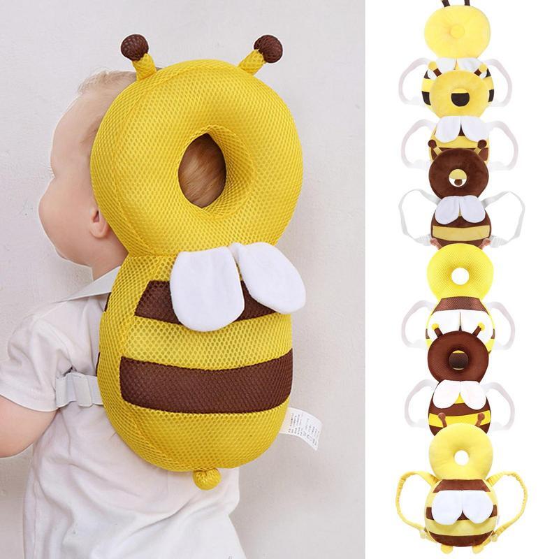 Bantal pelindung kepala lebah kecil yang dapat diatur, topi Anti jatuh bersirkulasi udara cocok untuk pelindung kepala anak-anak kecil