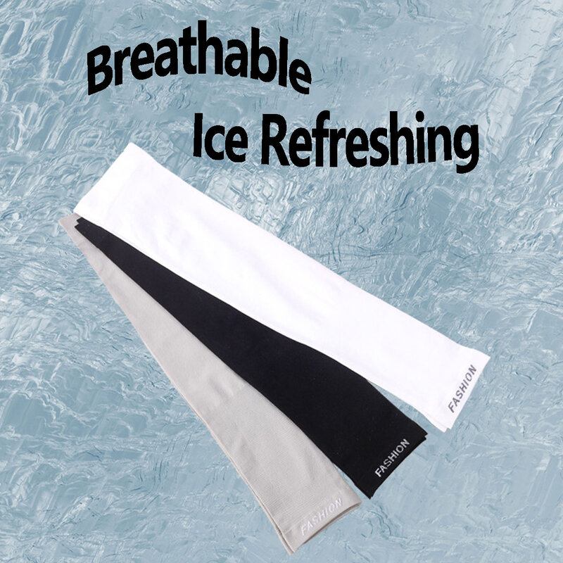 Protezione solare maniche estive sport all'aria aperta repellente per zanzare maniche in seta di ghiaccio maniche in tinta unita