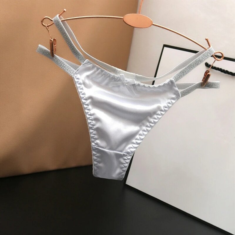 Women's Panties Sexy Underwear Silky Thongs Soft Briefs Erotic Lingerie T-back G-string Comfort Low Waist Knickers Underpants