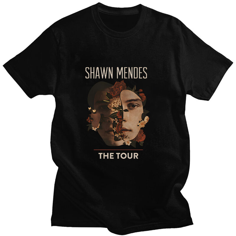 Shawn Mendes 그래픽 프린팅 그런지 캐주얼 티셔츠, 반팔 100% 코튼 티셔츠, 라운드넥 티셔츠, 남녀공용 티셔츠