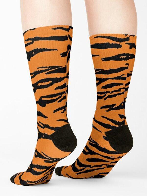 Chaussettes chaudes à motif de peau de tigre pour hommes et femmes, chaussettes d'escalade amples, hiver