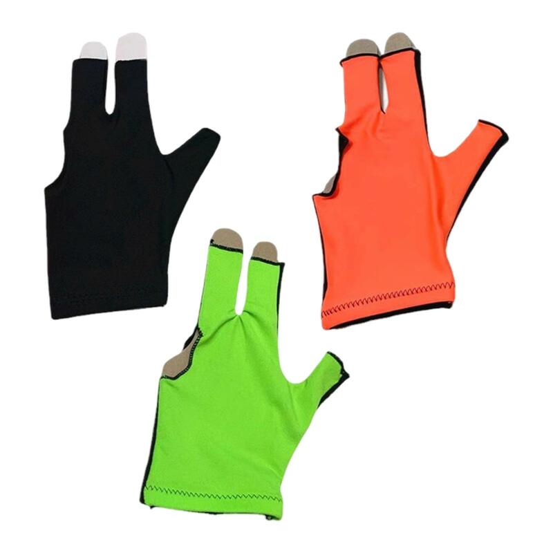Guantes de billar de 3 dedos, universales, absorbe el sudor, Taco de billar abierto, para gimnasio, Unisex, adultos, práctica, mano izquierda