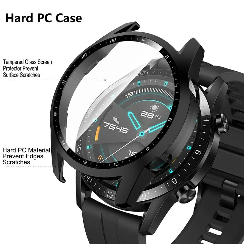 Чехол из закаленного стекла для Huawei Watch GT2 46 мм, защитный чехол с полным покрытием для Huawei Watch GT 2 46 мм, 3 шт.