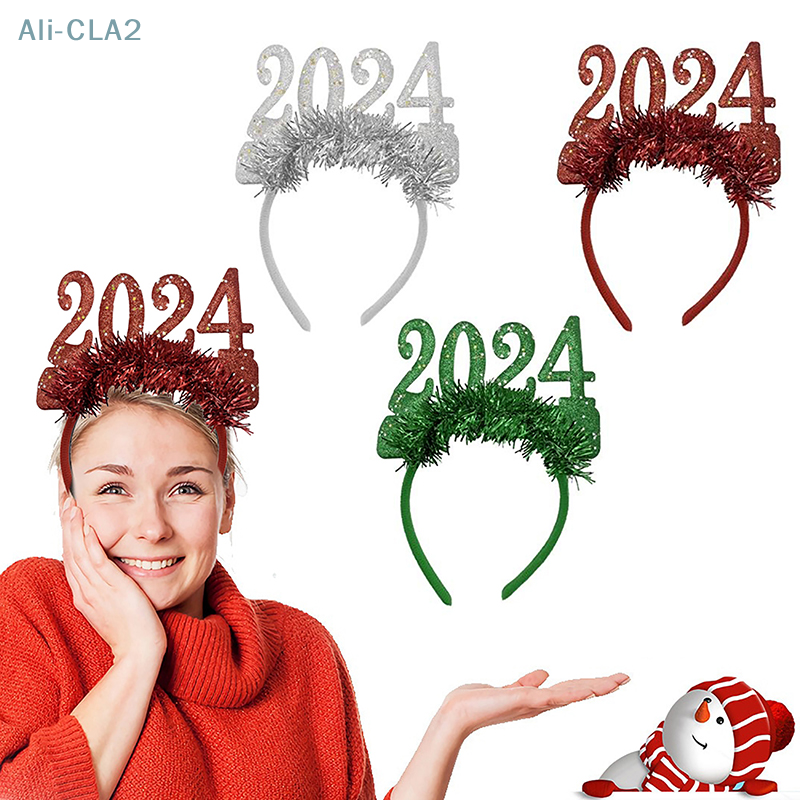 2024 szczęśliwego nowego roku opaska brokat cekin gwiazdowy obręcz do włosów rekwizyty na przyjęcia nakrycie głowy dla dorosłych prezent dla dzieci kostium dekoracyjny