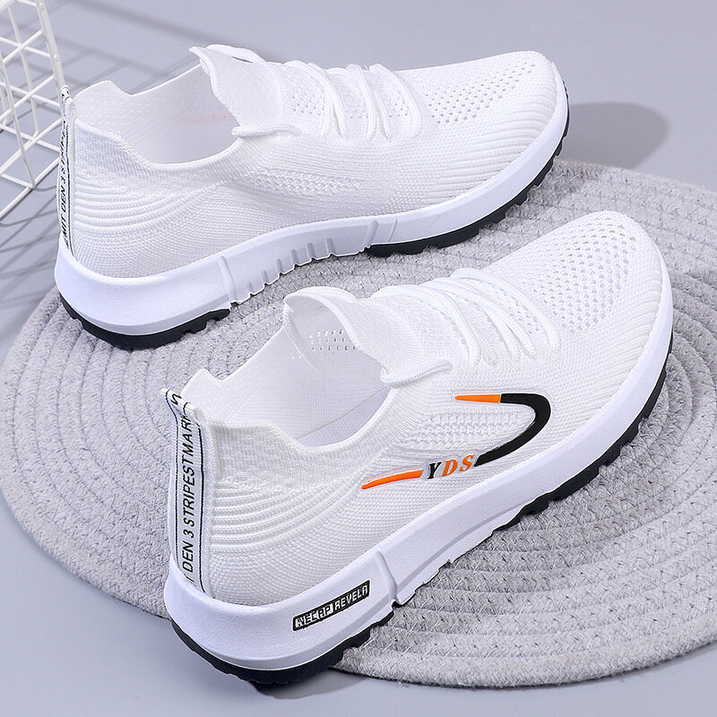 2023Small Chrysanthemum Pattern Sneakers Summer Autumn Low Heel Ladies Casual Wedges Platform Shoes Female Thick Bottom Trainers
