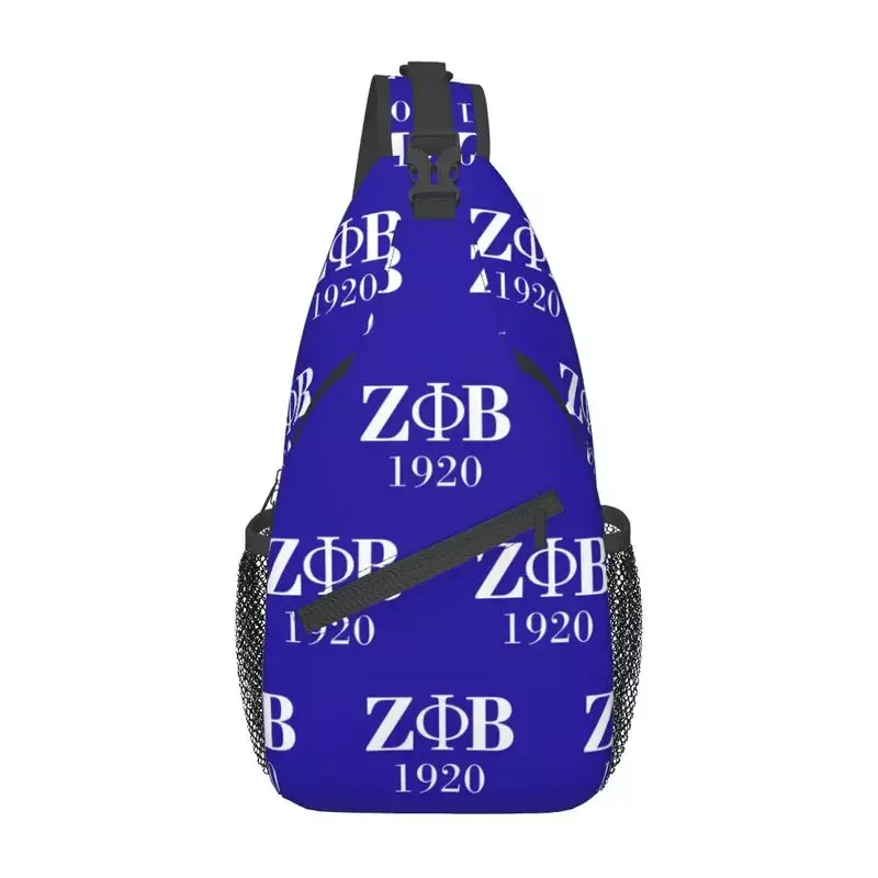 Logotipo personalizado Zeta Phi Beta Sorority Sling Bag, mochila crossbody ombro peito, mochila caminhadas de viagem, carta grega, 1920