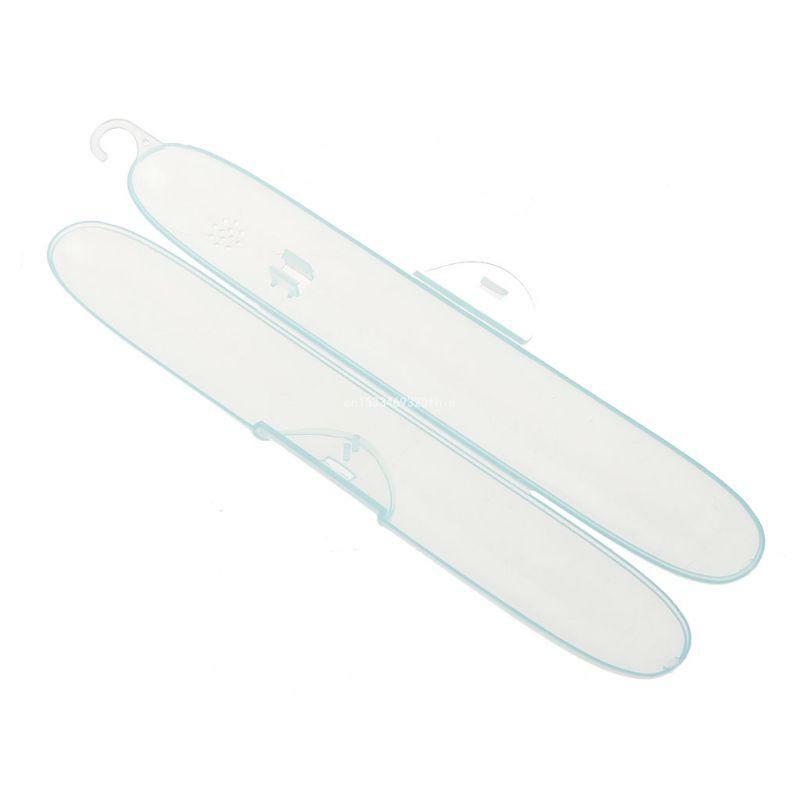 Caja plástico para soporte cepillo dientes, protector portátil viaje transparente, 23x3,5x3cm