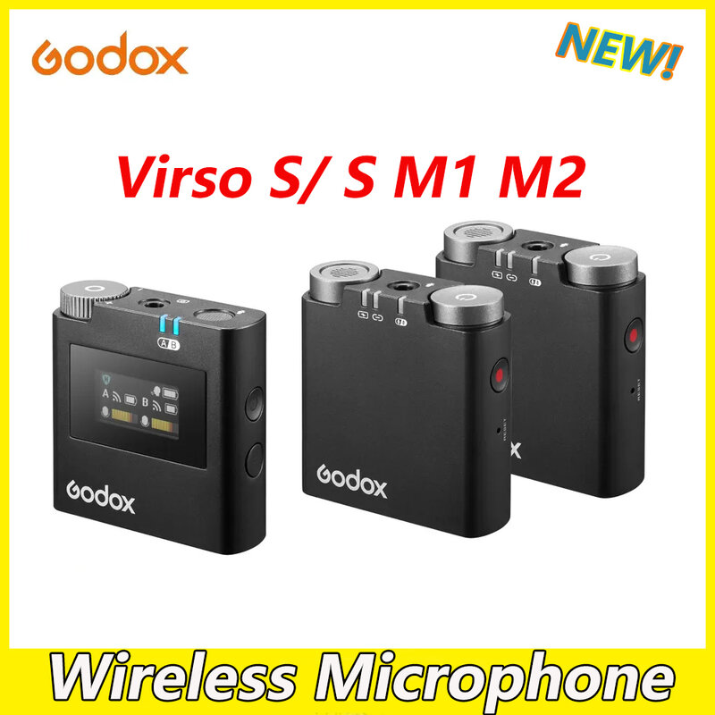 Godox Virso S/S M1 M2 2.4GHz Wireless Microphone Receiver For Phone DSLR Camera Vlog Recording DSLR Camera