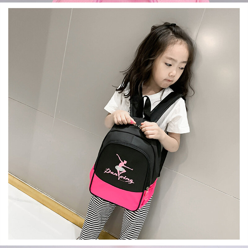 Embroidery Name Girls' Dance Bag Anti splashing Multi compartment Fashion Design Backpack Customized Kindergarten Backpack