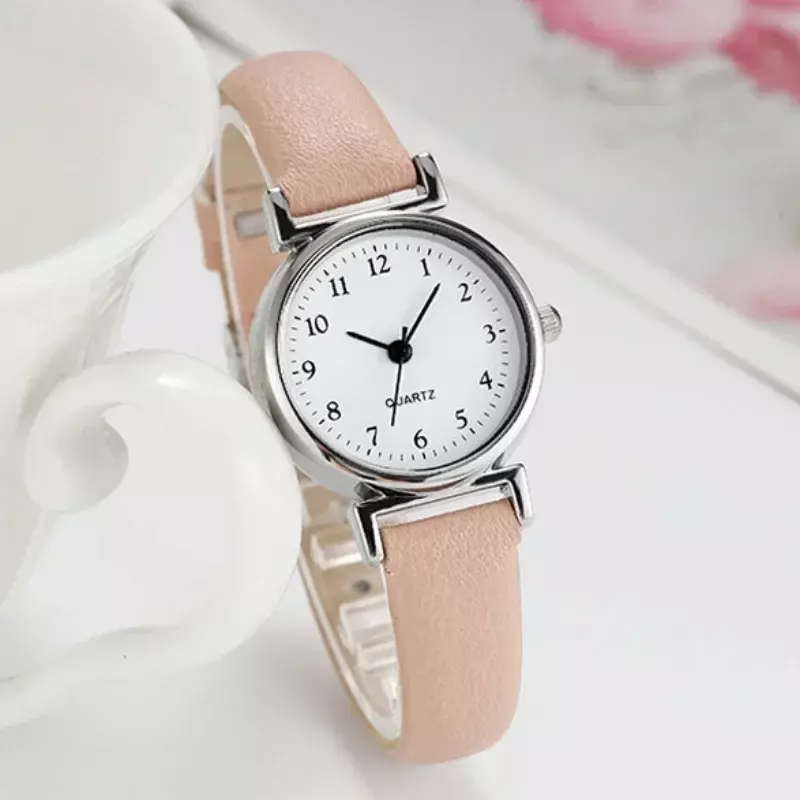Jam tangan Quartz wanita, jam tangan merek kualitas tinggi, jam tangan kasual Dial kecil, jam tangan tali kulit untuk wanita