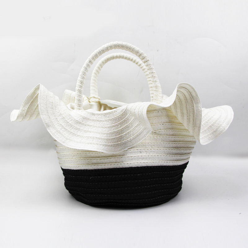 Bolso tejido de cuerda de papel para mujer, bolso de playa Simple y generoso