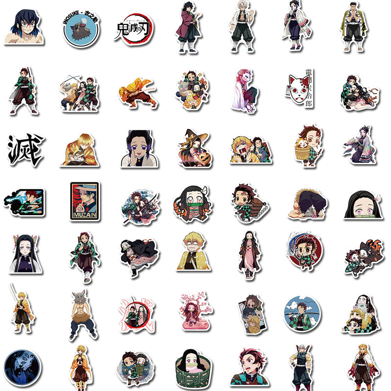 日本の女性のアニメーションステッカー、落書き、スケートボード、冷蔵庫、装飾、ノートブック、旅行かばん、防水、30個、50個、100個、200個