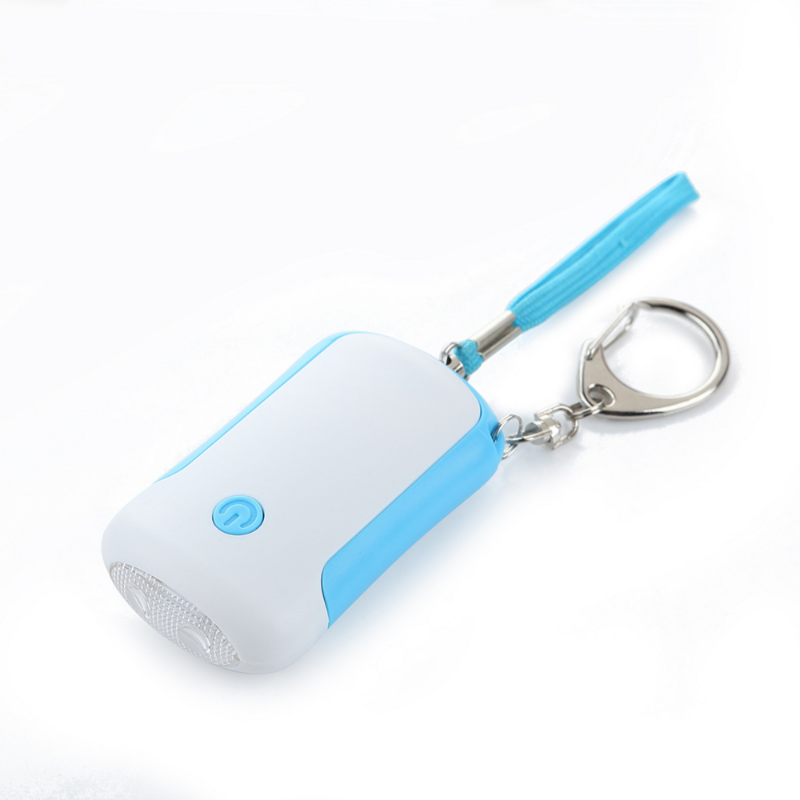 Gantungan kunci Alarm keamanan wanita, Gantungan Kunci Alarm pertahanan diri dengan senter LED, gantungan kunci keselamatan suara dan cincin biru untuk anak wanita
