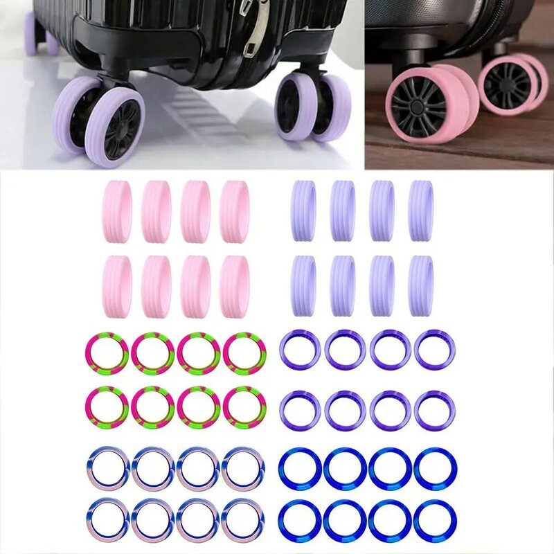 8Pcs Silicone Wheels Protector For Luggage Reduce Noise Travel Luggage Suitcase Wheels Cover Castor Sleeve Luggage Accessories