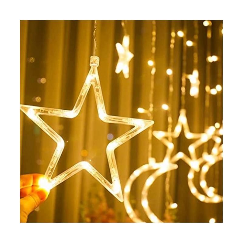 Tenda decorativa a corda stellata da 3.5M luci Ramadan lune e stelle luce notturna a LED per la festa della decorazione domestica del Ramadan