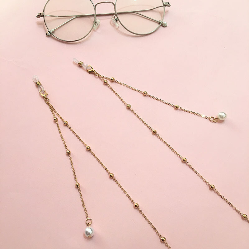 Cadena de gafas de sol de moda para mujer, colgante de perlas, anticaída, cordón para gafas, collar, correas de soporte